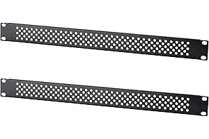 RIVECO 1U Vented Blank Panels for Rack & Cabinets Front Cover Panel 19-Inch Server & Network Rack Mount 2 PCS Black