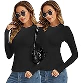 MeetHoo Women Thermal Underwear Shirts, Long Sleeve Thermal Tops Winter Warm Fleece Lined Base Layer for Skiing Running