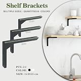 Mooche 4Pcs Heavy Duty Shelf Brackets 6 Inch Black Stainless Steel Triangular view 6