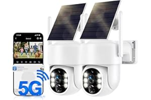 Solar Security Cameras Outdoor, 5G Solar Wireless Security Camera Outdoor, Battery Powered Surveillance Cameras Outdoor for H