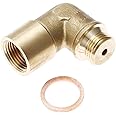 90 Degree Angled O2 Oxygen Sensor Spacer Adapter Extender for Exhaust Systems with M18 x 1.5 Sensor Holes (Brass)