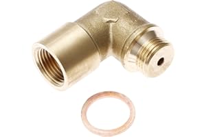 90 Degree Angled O2 Oxygen Sensor Spacer Adapter Extender for Exhaust Systems with M18 x 1.5 Sensor Holes (Brass)