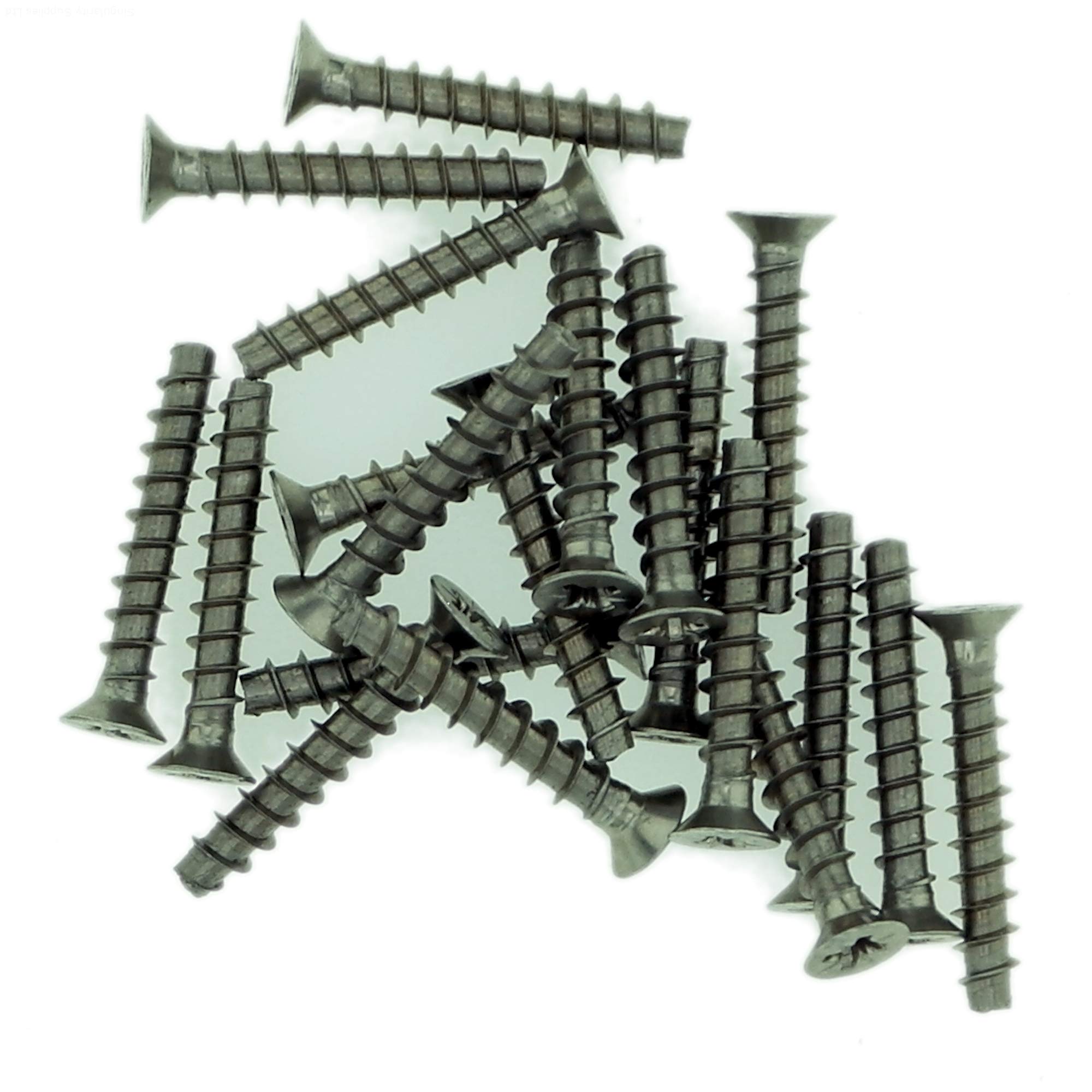 D4 (4mm x 12mm) Pozi Countersunk Screws for Plastic (Trilobular) - Stainless Steel (A2) (Pack of 20)