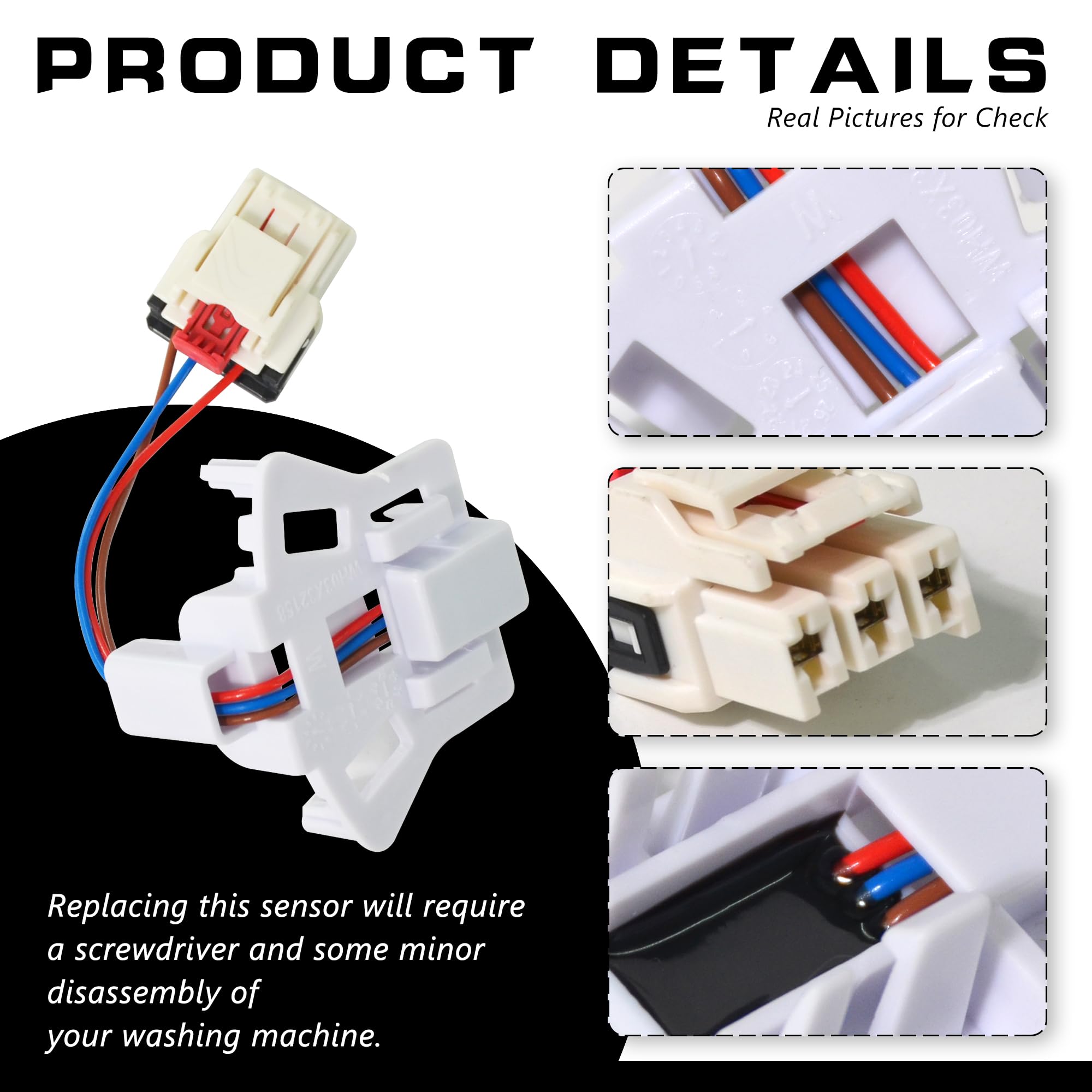 ZNTVW WH03X32158 Washer Speed Sensor Compatible with GE Washing Machine WH12X26330 Hotpoint Washer Parts Replaces WH12X25294 AP7020336 PS16619248 EAP16619248