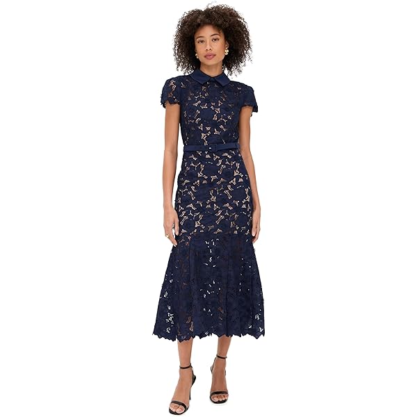 Amazon.com: Self Portrait Women's Knit Lace Insert Midi Dress, Yellow, S :  Clothing, Shoes & Jewelry