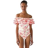 Kate Spade New York Womens Ruffle Off The Shoulder One Piece Swimsuit
