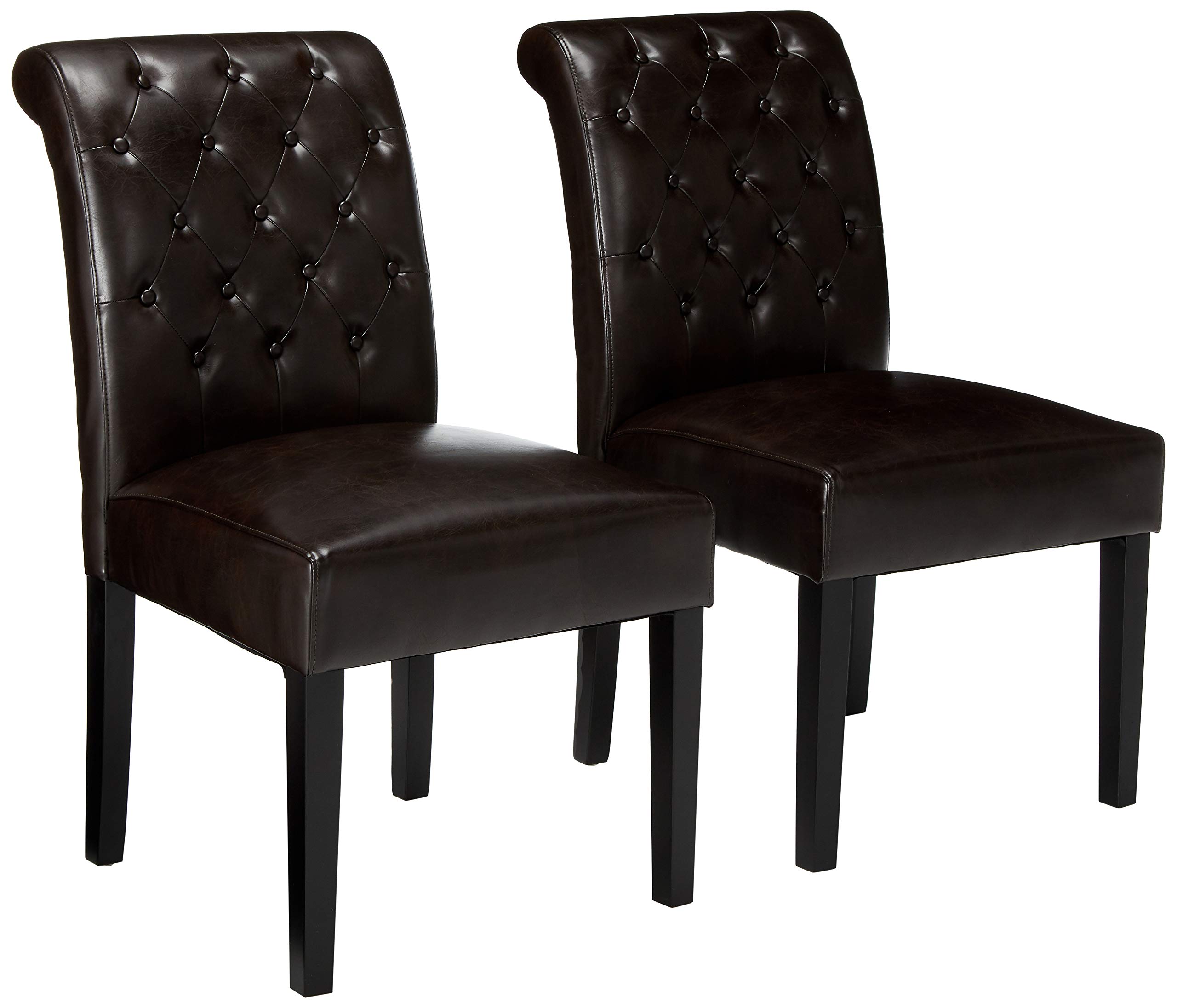 Christopher Knight Home Elliston Brown Leather Dining Chair (Set of 2)