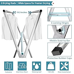 JAUREE 63 Inches Clothes Drying Rack, Drying Rack