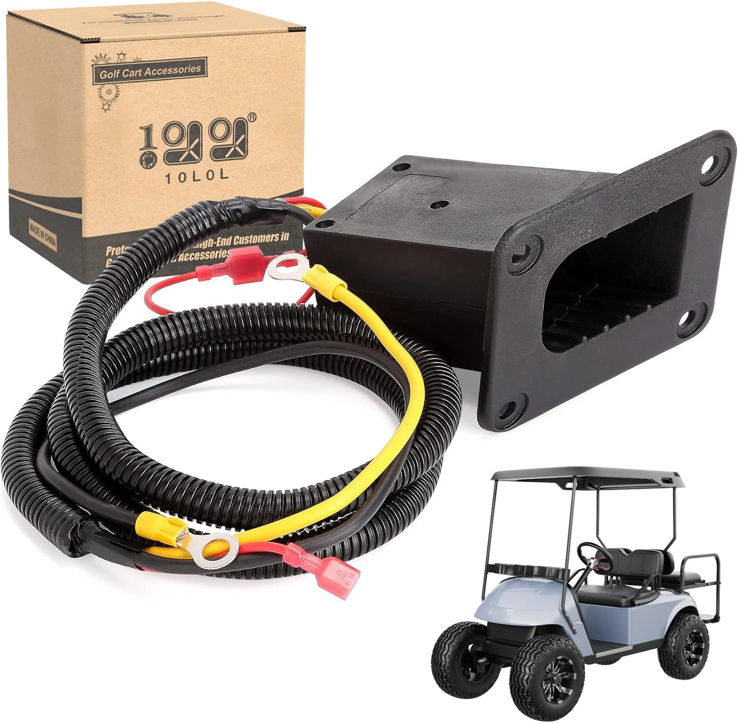 10L0L Golf Cart Charger Receptacle, 36V Powerwise Charger Receptacle with Wiring Harness Fit for EZGO Medalist TXT/DCS/PDS Electric Golf Carts OEM#73051-G29 73063-G01