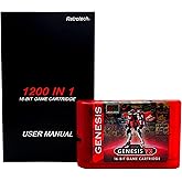 Retrotech 1200 In 1 V3 Pro Game Cartridge For Sega Genesis Console - Clear Red, Includes Printed Instructions