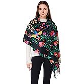 WOODLAND WREATH Pashmina Shawls and Wraps, Double-side pattern Long Scarf for Women, Perfect for Winter and Fall