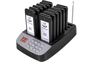 YYCALLING Restaurant Pager,Pagers for Restaurants 12 Guest Pagers,Buzzers Social Distancing, 98 Chanels with Vibration, Flashing and Buzzer for Food Truck, Restaurant, Food Court