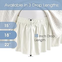 FreshCulture Queen Bed Skirt, Elastic Wrap Around