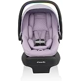 Evenflo LiteMax NXT Preemie and Infant Car Seat | w/ SensorySoothe, Green &amp; Gentle Fabric, &amp; SensorSafe Technology, Rear-Facing Lightweight, 3-30lbs, Birth-2 Years (Agate)