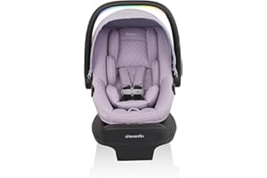 Evenflo LiteMax NXT Rear-Facing Lightweight Preemie and Infant Car Seat 3-30lbs with SensorySoothe. Easy Install with Base (Agate)