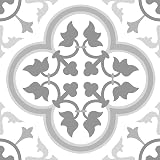 FloorPops FP2953 Remy Peel & Stick Floor Tiles Grey Gothic Style 12" x 12" 10pk view 1