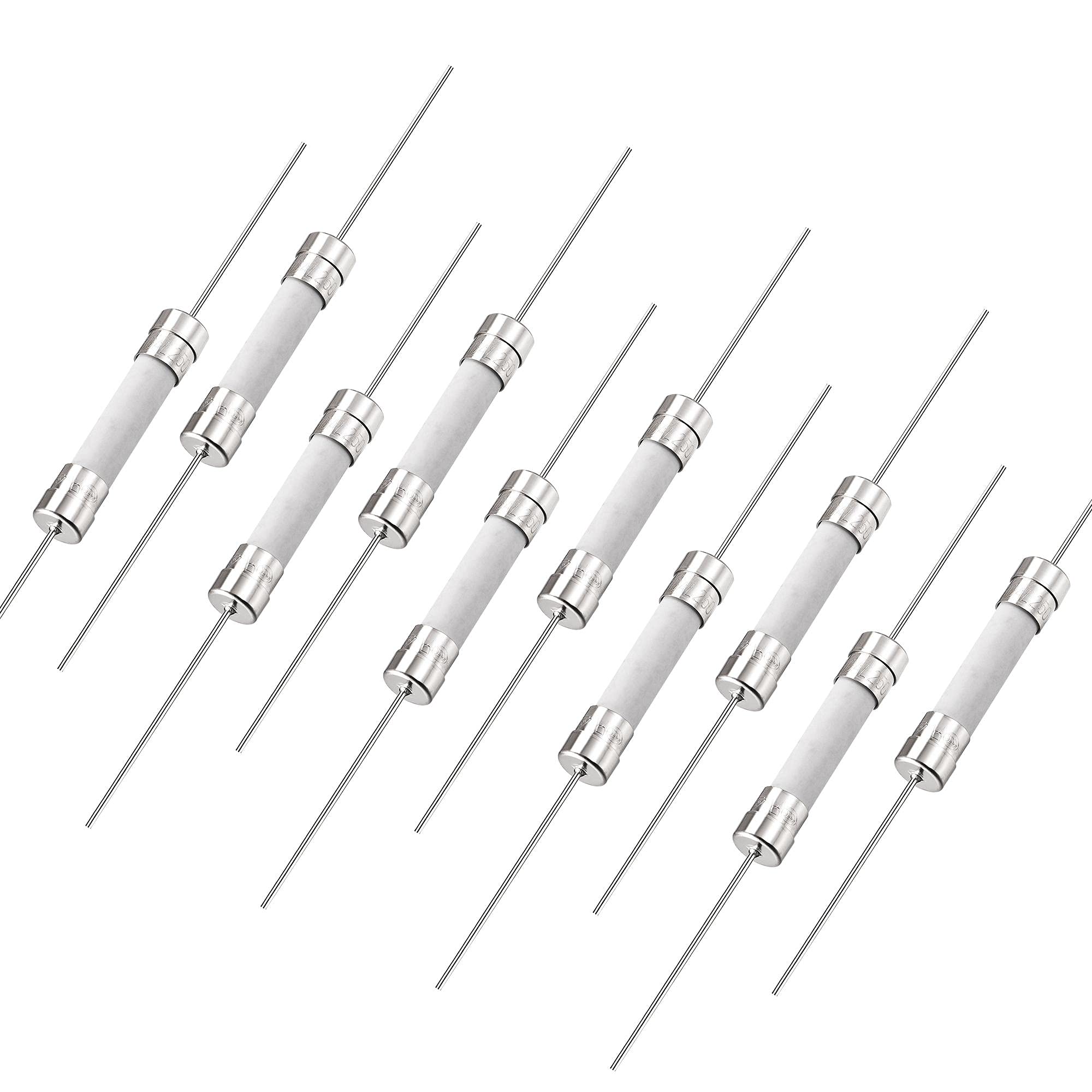 uxcell Fast Blow Fuse Lead Wire Ceramic Fuses 6mm x
