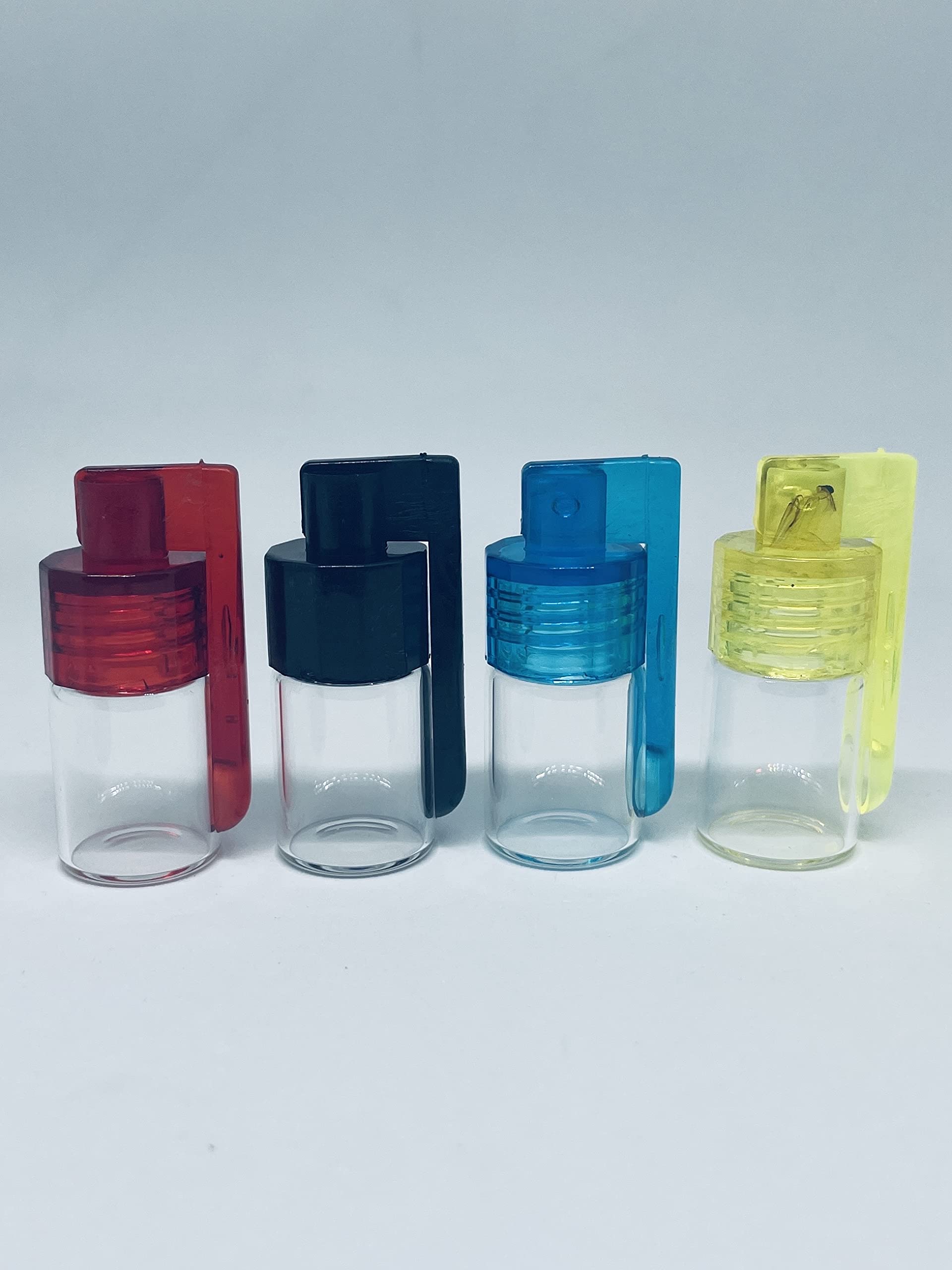 Small Glass Snuff Bottles with a Folding Spoon Glass Jar UK (Pack of 4)