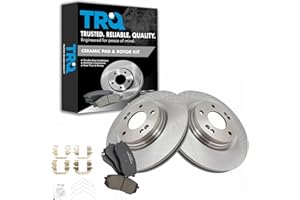 TRQ Front Ceramic Brake Pad and Rotor Set Compatible with 2015-2020 Hyundai Sonata 2015-2020 Kia Optima 2021-2024 Hyundai Kona Electric