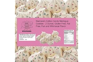 Niamara's Cotton Candy Meringue Cookies, 2 Ounce - Sweet Cotton Candy Flavor Meringue Cookies - Gluten-Free, Fat-Free, Low-Calorie Treat