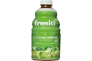Fruniti Super Greens Smoothie Mix - Natural Cleanse + Detox - No Sugar Added - Fruit + Veggie Puree - Spirulina, Spinach, Kale, Cucumber, Lemongrass, Apple, Banana, Kiwi - Makes 24 Smoothies