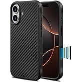 Belemay Shockproof Aramid Fiber Case for iPhone 17 Compatible with MagSafe Camera Control Button, Military-Grade Drop Protection, Grippy TPU Bumper with Air-Cushioned Corners, 6.3" Black