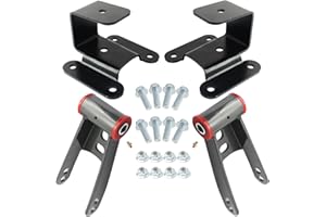 GDYDI 2''-4'' Drop Shackles and Hangers Kit Compatible with 1994-2002 Dodge RAM 2500 3500 2WD 4WD Leaf Spring Lowering Set