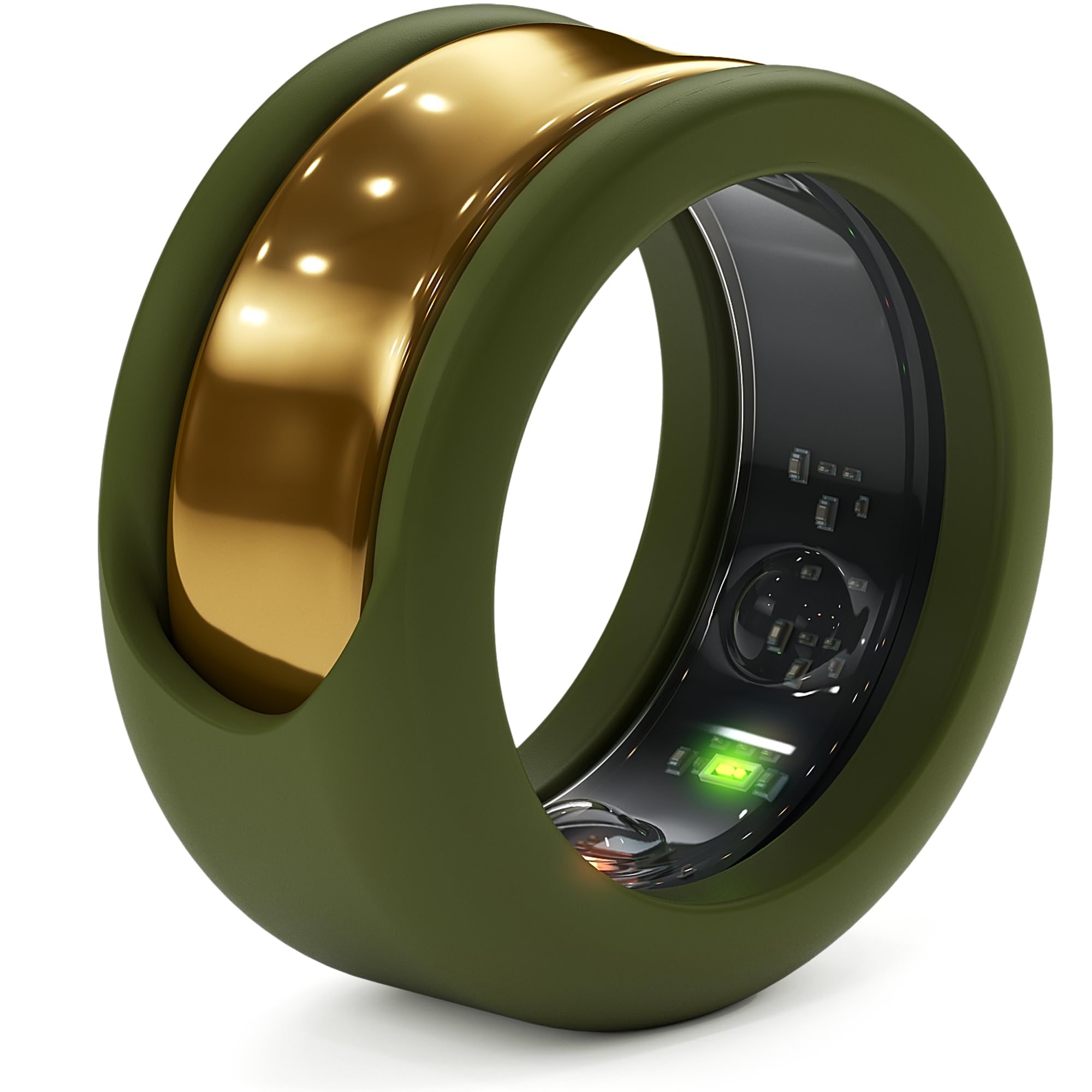 Rinfit Smart Ring Protector - Silicone Ring Enhancer for Active Lifestyle and Gym - StyleFit U.S. Design Patent - Green, Size 10