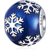 EMOSTAR Christmas Charms fits Xmas Bracelet, Christmas Bell Charm, Crystalized Snowflake, Festive Tree, Christmas House, Santa Claus Charms in 925 Sterling Silver, Celebration Gifts for Friend/Family