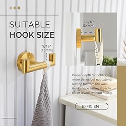 Angle Simple Towel Double Hook Brushed Gold 2