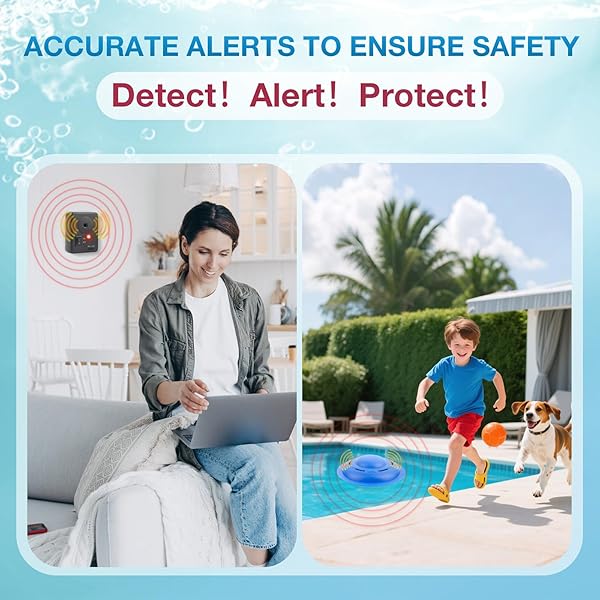 POOL ALARM FOR INGROUND & ABOVE GROUND POOLS, FLOATING POOL SAFETY ALARM WITH LOUD ALERT, ADJUSTABLE SENSITIVITY, EASY SETUP PROTECTION FOR KIDS AND PETS, POOL SECURITY SYSTEM, NAVY