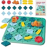 GROWMEMES Logical Road Board Game - Brain Teasers Puzzle Game, 118 Challenges and 4 Level Difficulty, Educational Learning To