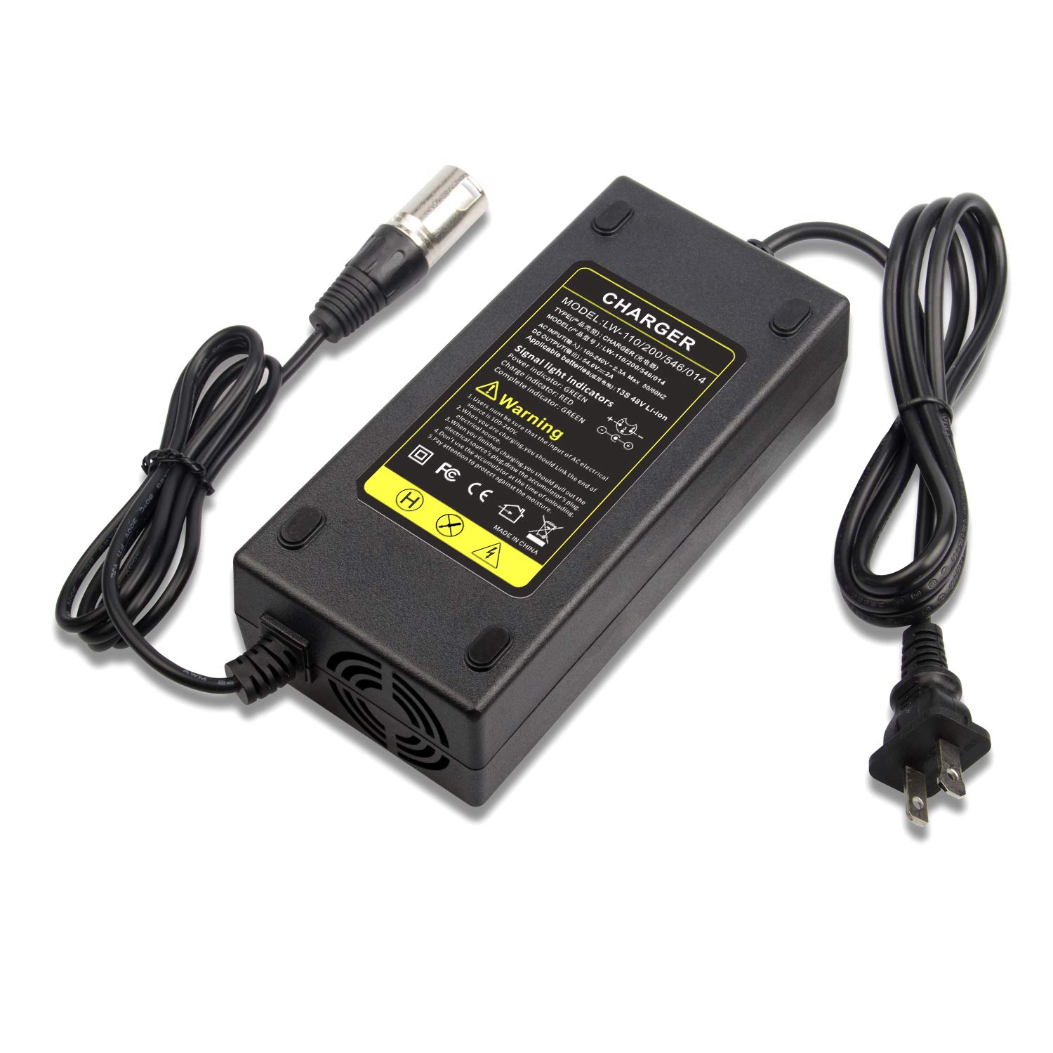 Photo 1 of TREE.NB 110W 54.6V 2A XLR Lithium Battery Charger for Electric Bike Mobility Scooter 48V Lithium Battery Charger XLR Connector