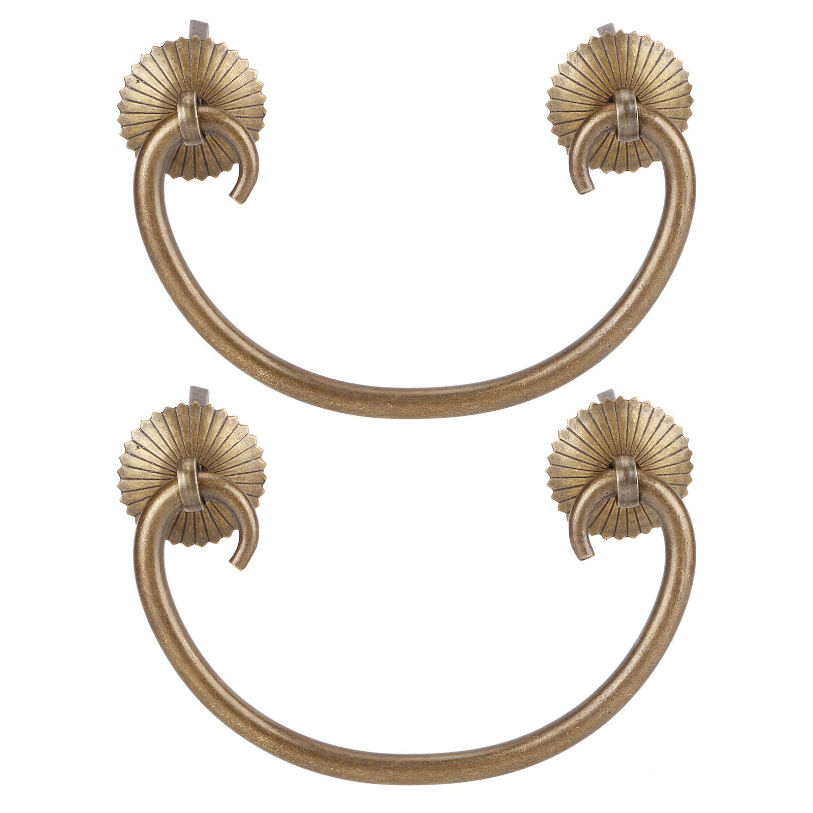 2Pcs Drawer Pulls, Chinese Vintage Style Copper Pull Drawer Handle Knobs for Cabinet Closet Furniture Hardware