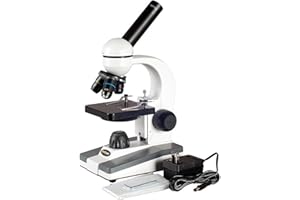 AmScope M148 Compound Monocular Microscope, WF10x Eyepiece, 40x-400x Magnification, LED Illumination, Brightfield, Single-Len