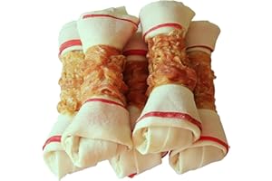 Pawant Dog Treats Chicken Wrapped Rawhide Bones for Small Dog Treats Puppy Chews Snacks Promotes Healthy Chewing Chicken Wrapped Knot 6.5" 0.5lb
