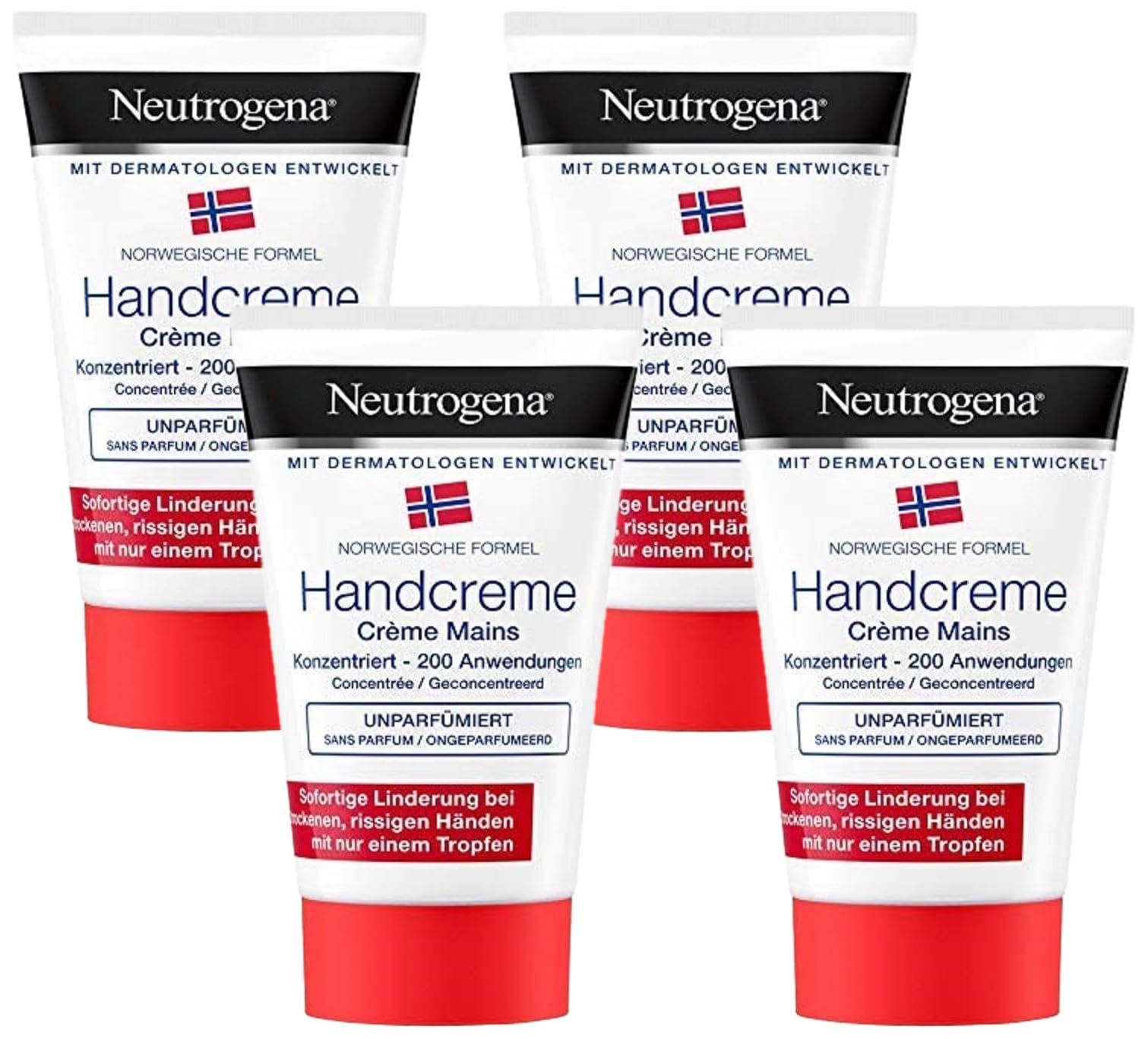 Neutrogena Norwegian Concentrated Unscented Hand Cream, 50 ml (Pack of 4)
