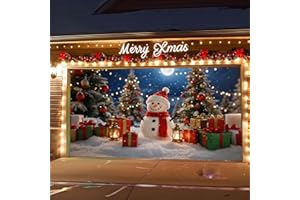 Christmas Garage Door Cover Decorations, 2025 Garage Buddy Christmas Door Banner, Large Hanging Snow Santa Garage Backdrop fo