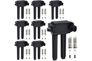 X4XZ UF504 Ignition Coils & 3381 Double Iridium Spark Plug For 05-15 Chrysler 300 Aspen/Dodge Challenger Charger Durango Magnum Ram 1500 2500 3500/Jeep Grand Cherokee V8 5.7L 6.4L Replaces#52-1828 GN10352