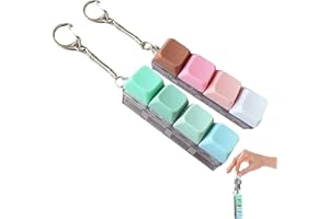 Keyboard Fidget Keychain Set – 2-Pack Mechanical Clicker Toys | Tactile Stress Relief for Adults | Compact & Portable Design 