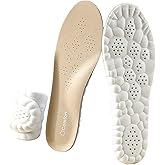 Leather Insoles for Women Men s - 4D Cushioning Cowskin Cloud Insole - Super Soft Memory Foam Insole (Brown, Men: US 8-11)