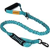 LEADSOM 6FT Highly Reflective Heavy Duty Elastic Bungee Medium and Large Dog Leash Shock Absorbing with Comfortable Padded Handle and Traffic Handle Suitable for Training