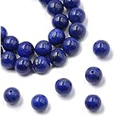 AD Beads Natural Gemstone Round Loose Beads 15" for Bracelet Necklace Earrings Jwelery Making Crafts DIY (8mm, Blue Lapis)