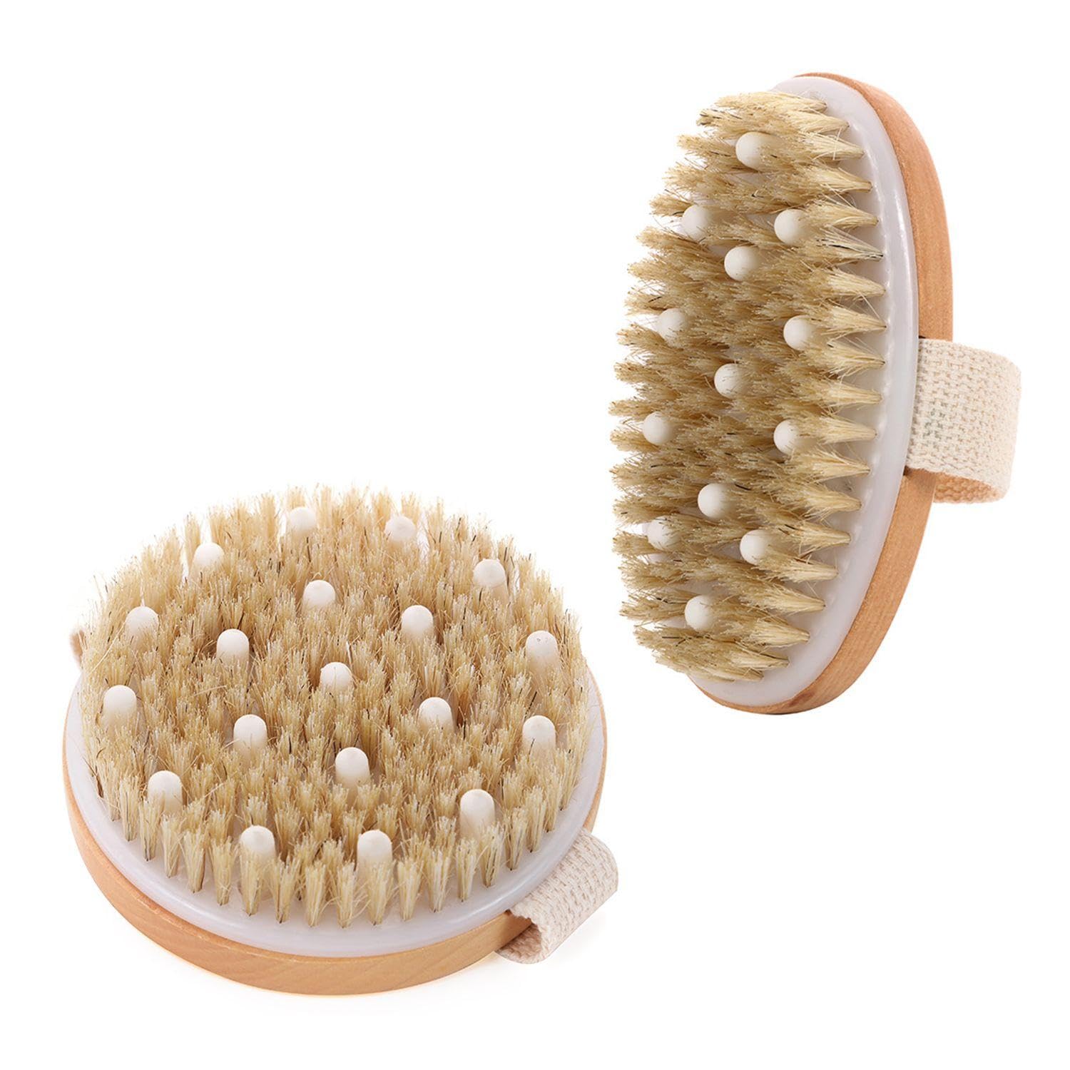 2 Pieces Of Bath Brushes, Bath Massage Brushes, Body Massage Brushes, Wet And Dry Body Cleaning Brushes, Bath Supplies, Bathroom Accessories