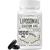 AJAXERRUE Liposomal Calcium AKG Supplement 1500 MG (Alpha-Ketoglutaric Acid), More Effective Than AAKG, Ca AKG for Longevity, Age Defense, Cellular Energy, Metabolic Function, 60 Softgels
