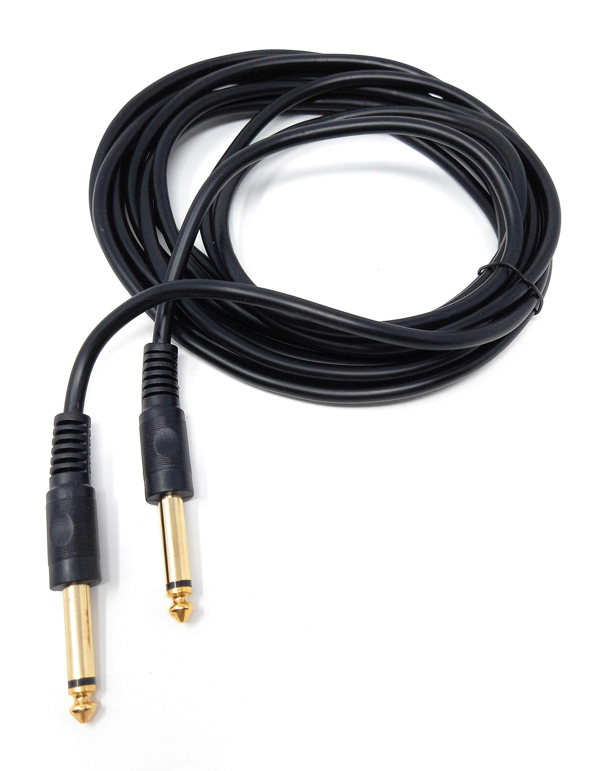 DRUT 4m 6.35mm to 6.35mm Mono 1/4'' Jack Plug Speaker Gitar Instrument Patch Cable Gold Connectors 13ft