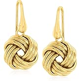 Ross-Simons 18kt Gold Over Sterling Love Knot Drop Earrings