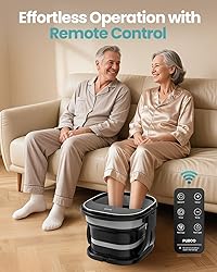 Puboo Collapsible Foot Spa Bath with Heat, Remote