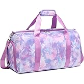 Dance Bag for Girls Sports Gym Bag for Girls Teen Travel Duffel Bags Waterproof Tie-dye Purple Overnight Duffel Bag with Shoe Compartment Ballet Gym Bag