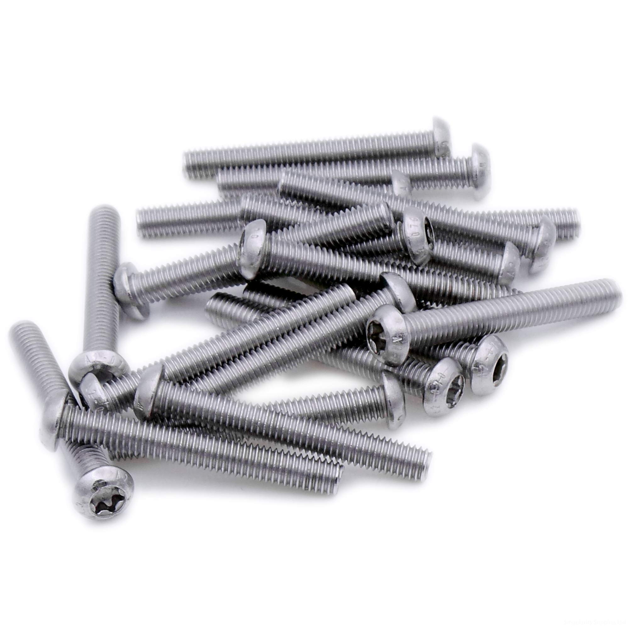 M6 (6mm x 30mm) TX Socket Button Machine Screw (Bolt) - Stainless Steel (A2) (Pack of 20)